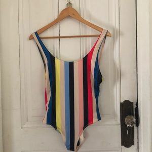 Solid and Striped Multi-color One piece swim